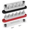 DaierTek 600A Power Distribution Block 12V Bus Bar Terminal Block 6 X 3/8" Terminal Studs 12 Volt Marine Bus Bar with Cover