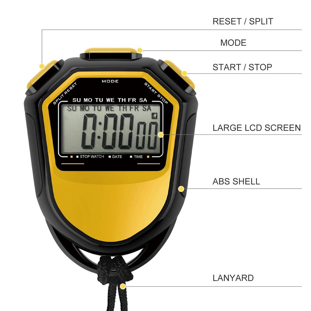 Waterproof Stopwatch Digital Handheld LCD Timer Chronograph Sports Counter with Strap for Swimming