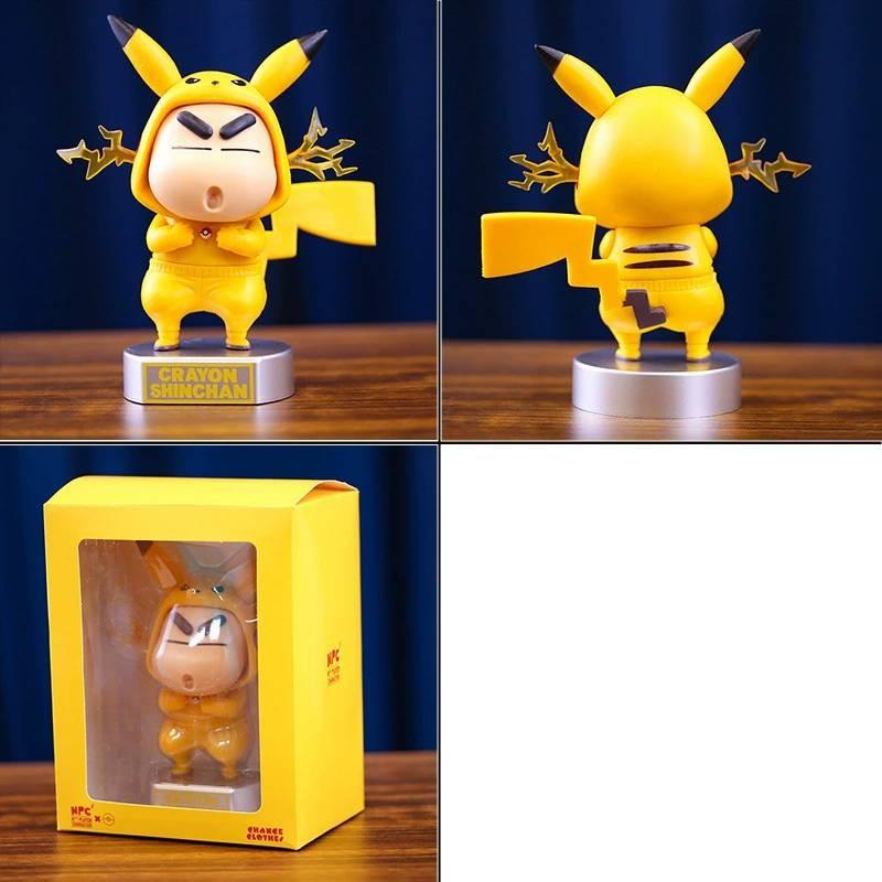 Shinchan Crayon Cos Garage Kit Pocket Monster Pikachu Toy Figurine Ornament Car