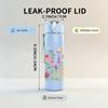 1PC Bright Mixed Wildflower Field 750ml Color Plastic Sports Water Bottle Leakproof Flip Straw Lid Suitable for Sports Office Home Use