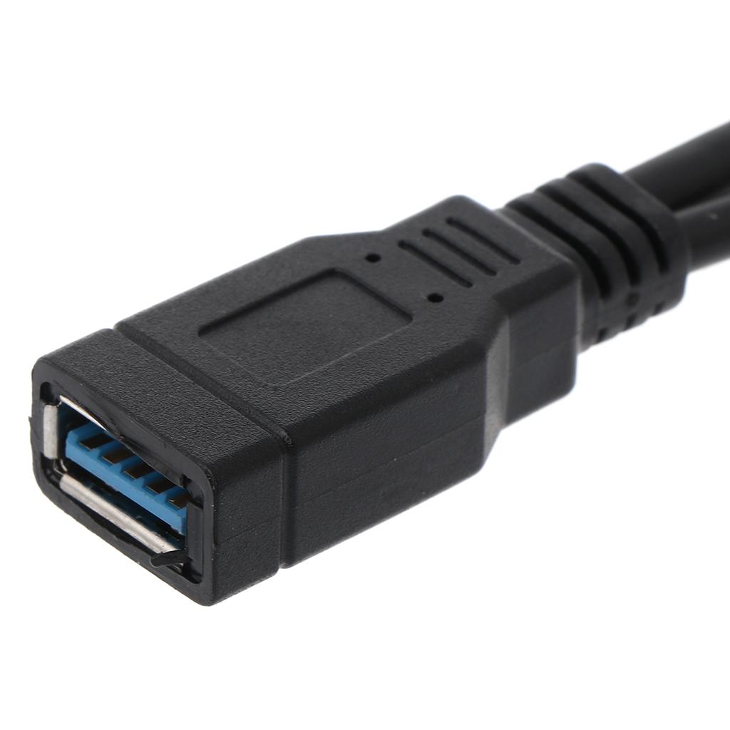 Черный USB 2.0 Удлинительный кабель A Двойной Female на Male Хаб данных Адаптер питания Y-образный разветвитель USB Кабель для зарядки и питания