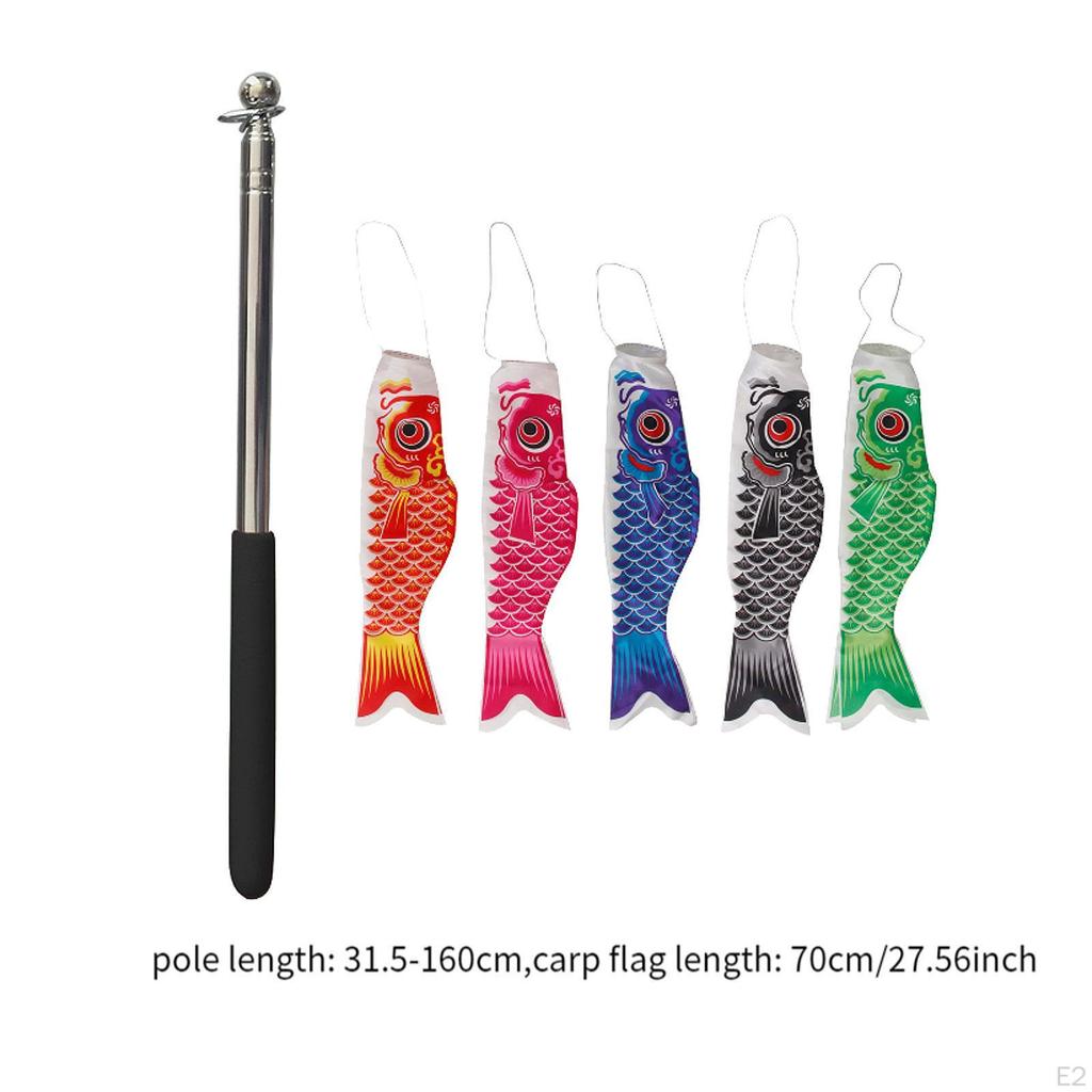5 штук японских флажков с изображением карпа, садовый флаг с изображением рыбы, воздушный змей, ветроуказатель, вымпел для