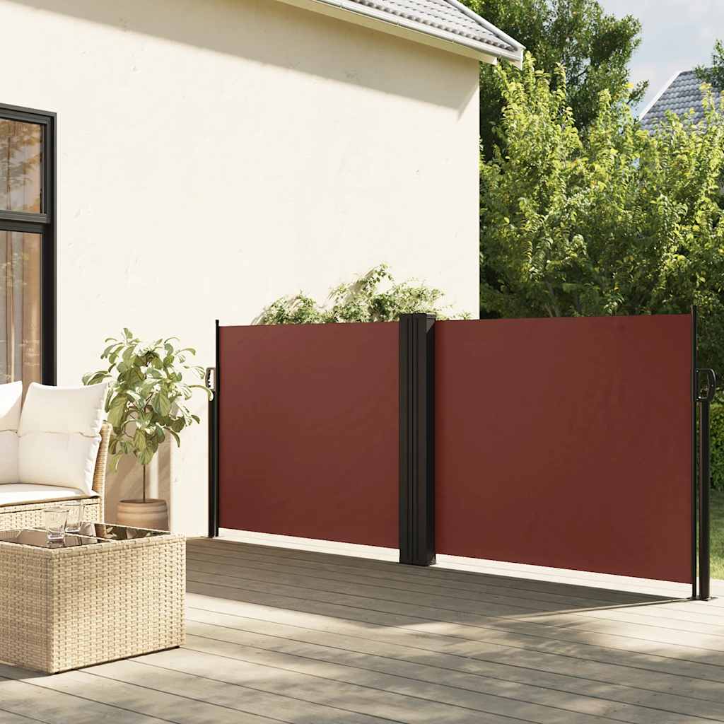 Retractable Side Awning Brown 100 x 1000 cm