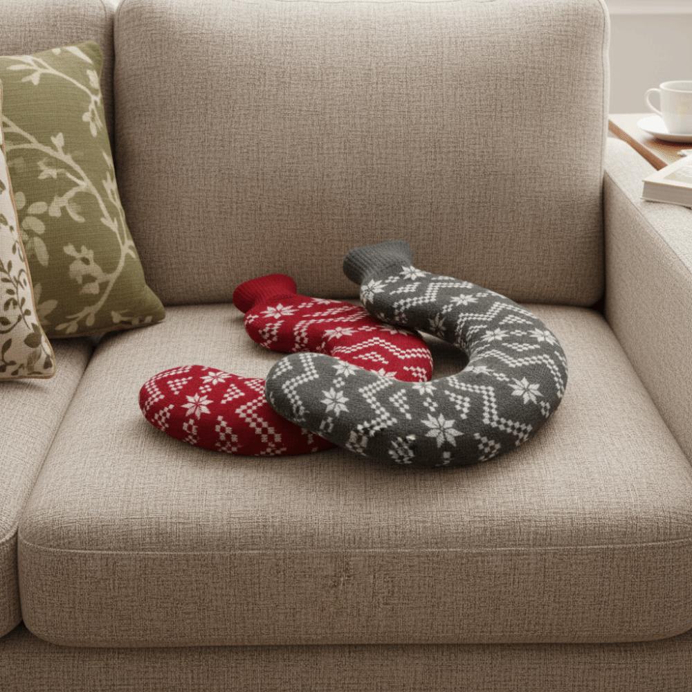 Household Leak-proof U-shaped Hot Water Bag Water-injectable Thickened Hot Water Bottle With Knitted Cover Hand Warmer Shoulder