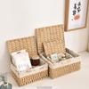 Multi-Purpose Storage Basket Imitation Rattan Desktop Sundries Organizer Cosmetics Snack Basket Home Decoration