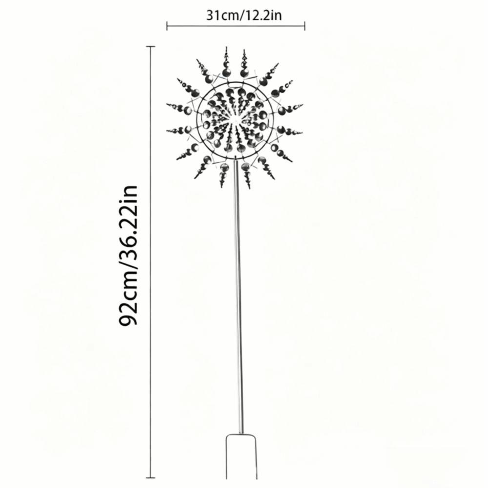 Ground Mounted Wind Spinner Wind Powered Kinetic Sculpture Metal Windmill Garden Decoration