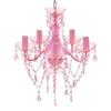 Classic Pink Crystal Chandelier Ceiling Light 5 Lights Lamp Luminaire 240310