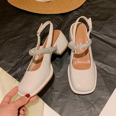 Босоножки Баотоу пустые весна и лето новая мода одинарная обувь стразы толстые каблуки детские Мэри Джейн женская обувь