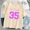 Los Angeles Jersey Number 35 Print Women T-Shirt Breathable Street Short Sleeve Hip Hop Cool Streetwear Casual Fashion T Shirt