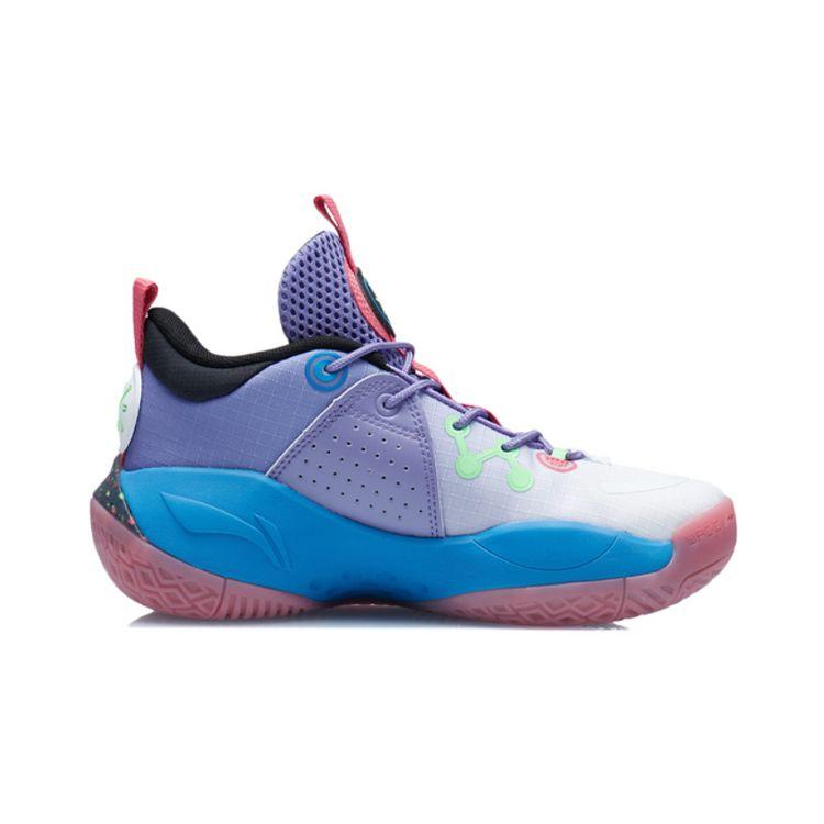 Баскетбольные кроссовки Li Ning All City 9 V1.5 для молодежи, детские баскетбольные кроссовки фиолетово-зеленого цвета YKBR044-5