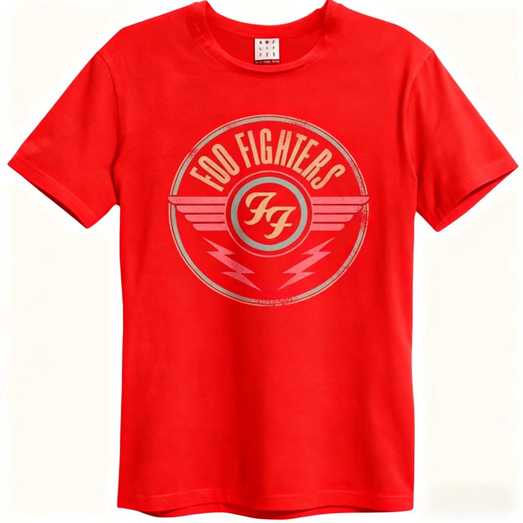 Foo Fighters Short-sleeved T-shirt Round Neck Breathable Street Trend Y2k Harajuku Style Plus Size Streetwear Y2k Short Sleeve Female Male Clothing