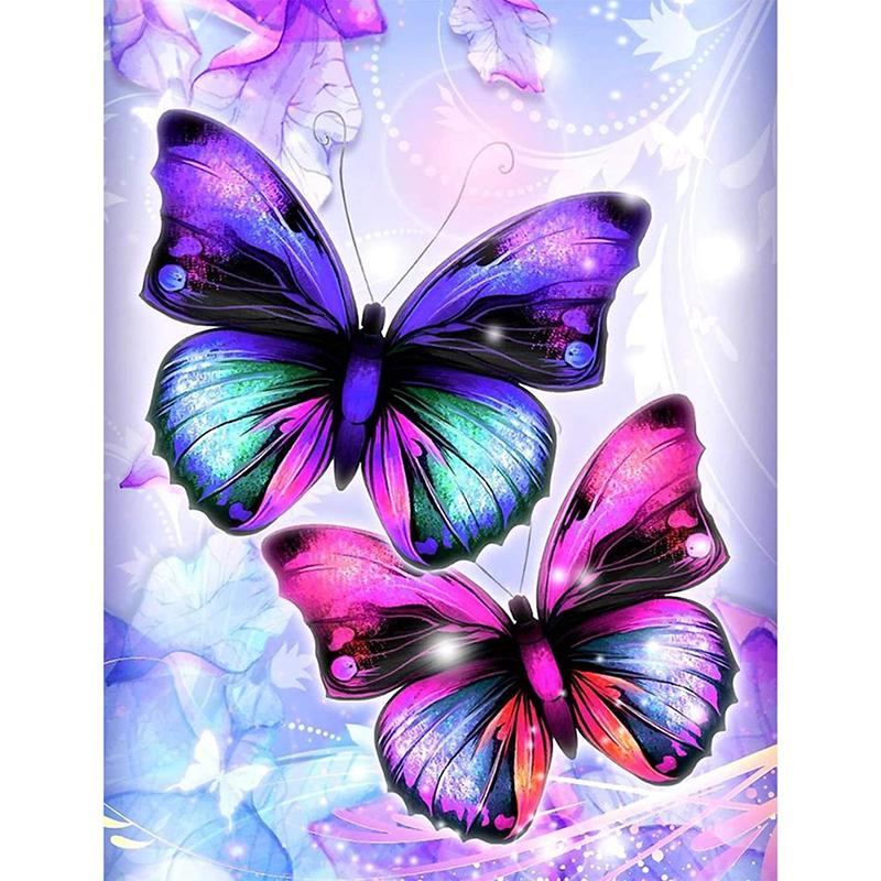 DIY Butterfly 5D Diamond Painting Full Round Drill Cross Stitch Animal Diamond Embroidery Resin Mosaic Wall Art Home Decor Gift