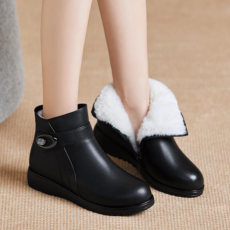 Зимние ботинки для женщин. Зимние сапоги. Женские нескользящие женские повседневные ботинки. Теплые женские ботинки на массивном каблуке.