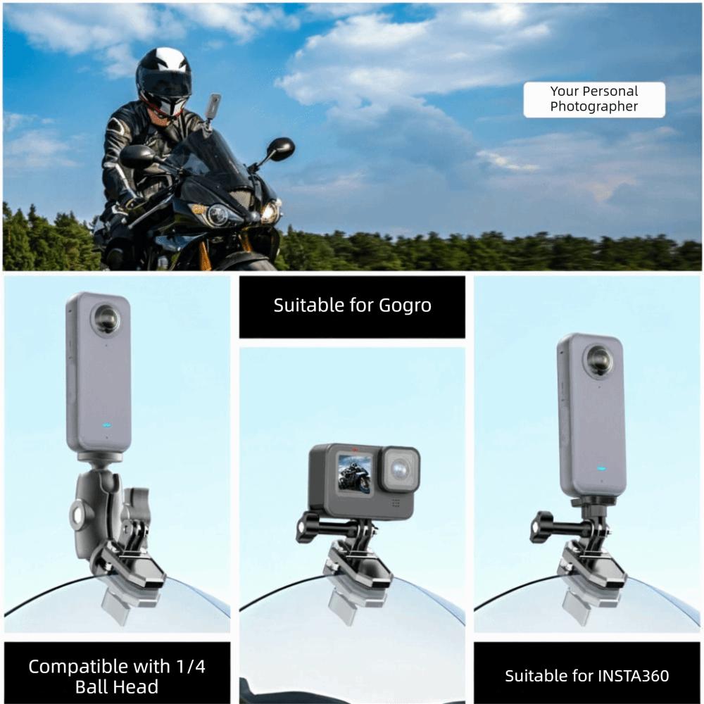 Aluminum Clip Motorcycle Windshield Mount Clamp Bracket Camera Clamp Bracket  Sport Camera Use