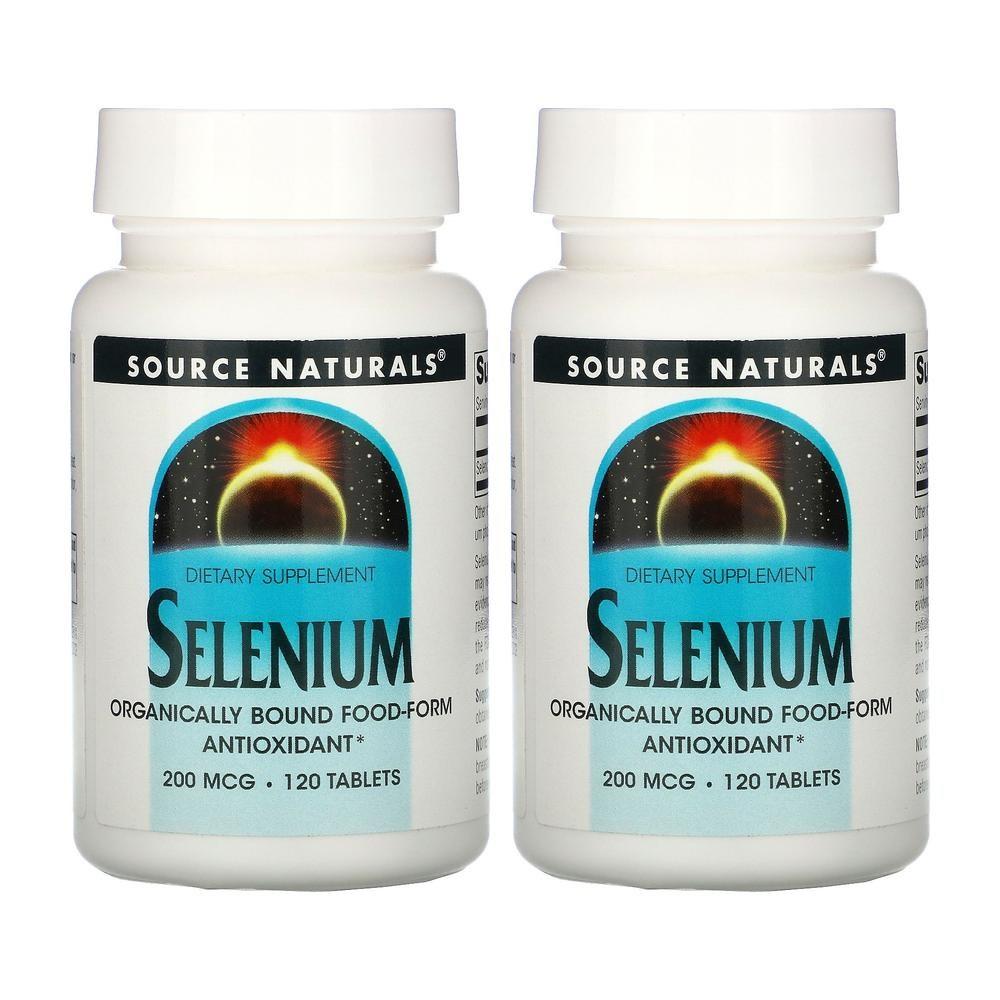 Source Naturals Селен 200 мкг 120 таблеток Селен 2 флакона 2 шт Базовый