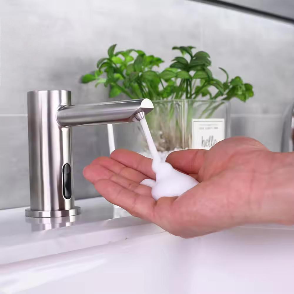 HLK New Automatic Sensor Soap Dispenser Touchless Liquid Foam Hand Sanitizer Machine for Hotel Bathroom Direct r