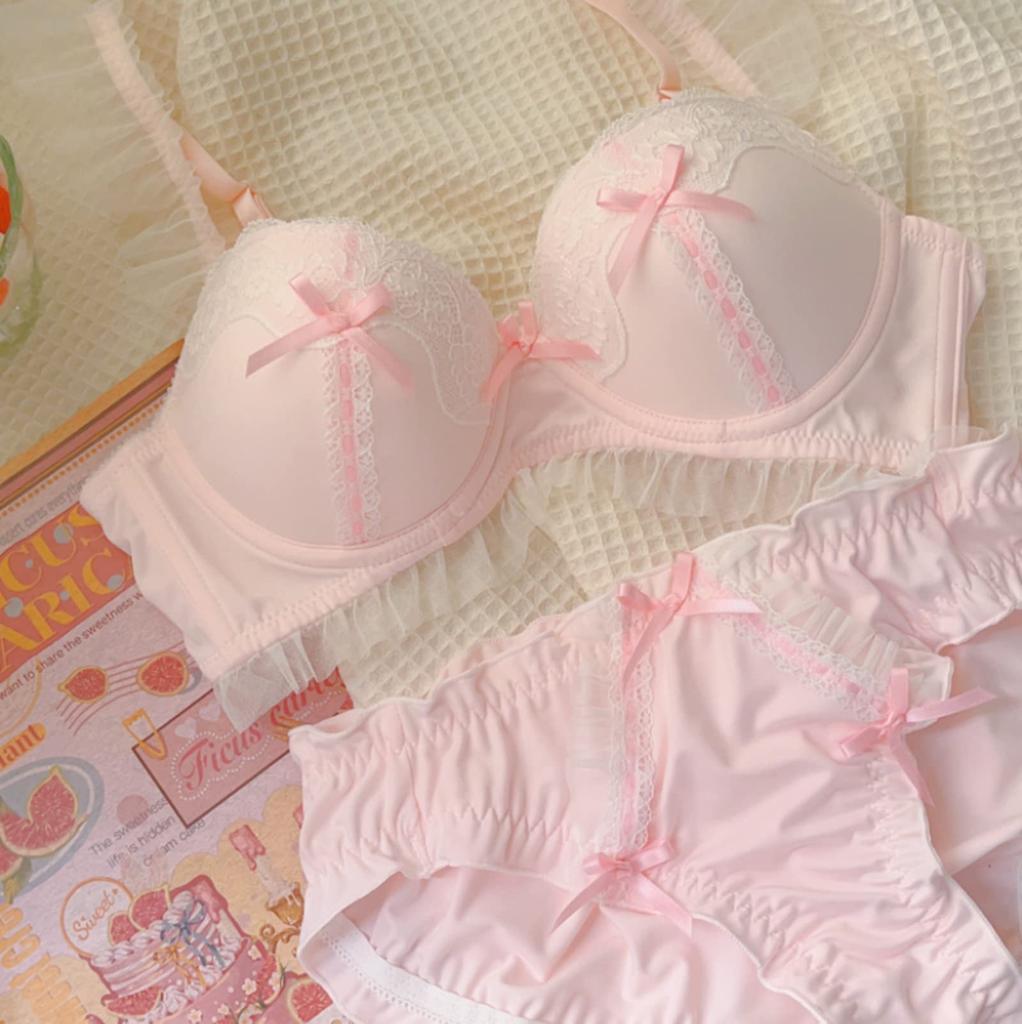 Beirou Milk Soft and Gentle To the Sexy Satin Breathable and with a Super Cute Ribbon Princess Lolita Size M Women's Panties, Fiber, Touch, Low-Rise