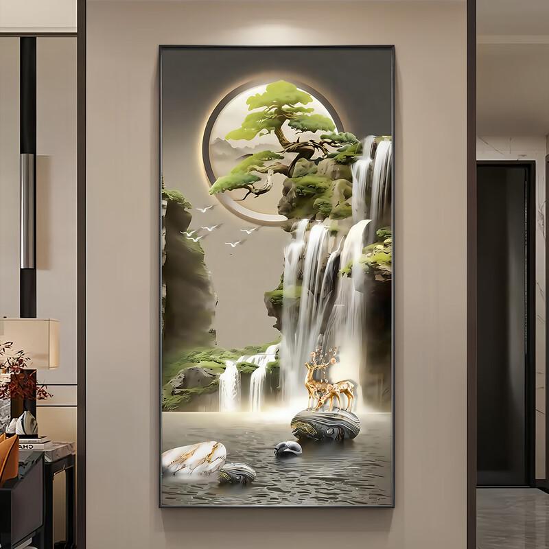 Новое китайское пейзажное хрустальное фарфоровое настенное искусство