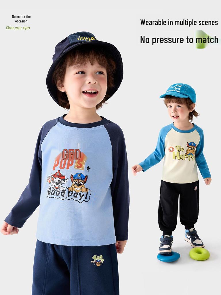 Детская футболка с длинным рукавом и круглым вырезом «Щенячий патруль» для мальчиков и девочек - Новинка весна/осень