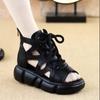 Summer Women's Thick Bottom Hollow Fish Mouth Retro Sandals