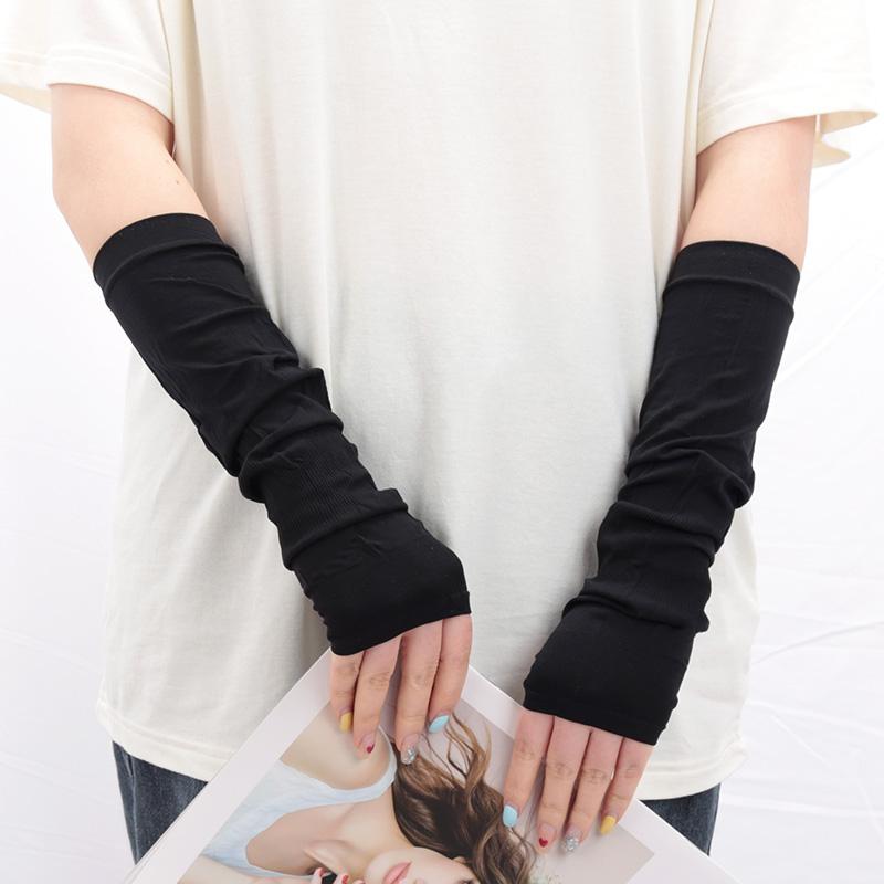 New Gothic Lolita Anime Solid Soft Rock Punk Gloves JK Girls Mittens Oversleeve Men Women Sun Block Cuff Fingerless Arm Warmers
