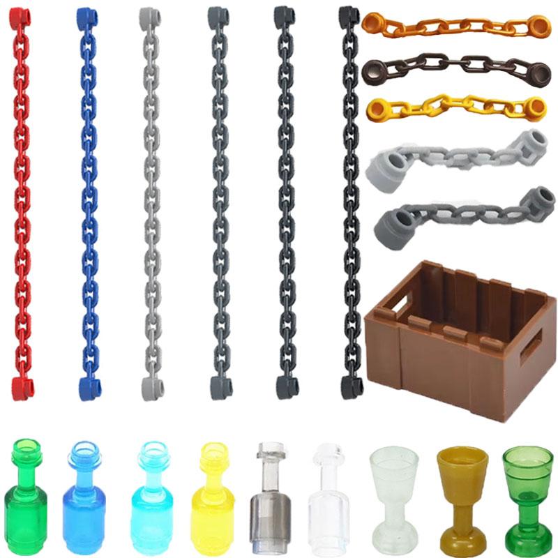 MOC City Series Building Blocks Figures Scene Creative Accessories Chains Mini Bricks Colored Wine Bottle Boxes Toy Gifts
