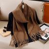 New Winer Warm Cashmere Scarf for Women Fashion Solid Thick Blanket Pashmina Shawl Wrap Female Bufanda Echarpe Foulard