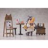 RIBOSE DLC Series "Teatime Cats Scene" Nyan Town "Bakery" Staff & Customer Set, Non-Scale ABS & PVC Painted Complete Figure