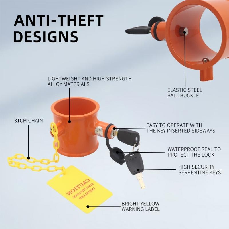 Надежный стопорный штифт, алюминиевое устройство безопасности прицепа, устойчивый к атмосферным воздействиям замок, простая установка для прицепов, автофургонов