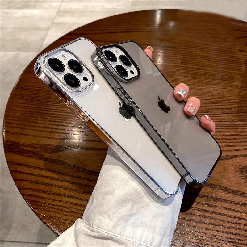 Роскошный прозрачный жесткий пластиковый чехол для iPhone 16 15 14 13 12 Mini 11 Pro Max X XR XS 5 6 7 8 Plus SE Shockpoof Crystal Clear Cover