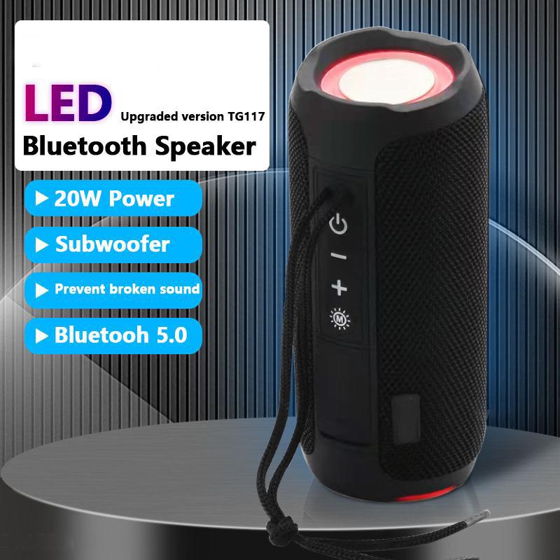 Портативная Bluetooth-колонка Беспроводной сабвуфер с басами Водонепроницаемая Наружная колонка Бумбокс Стереодинамик Музыкальный центр FM TF
