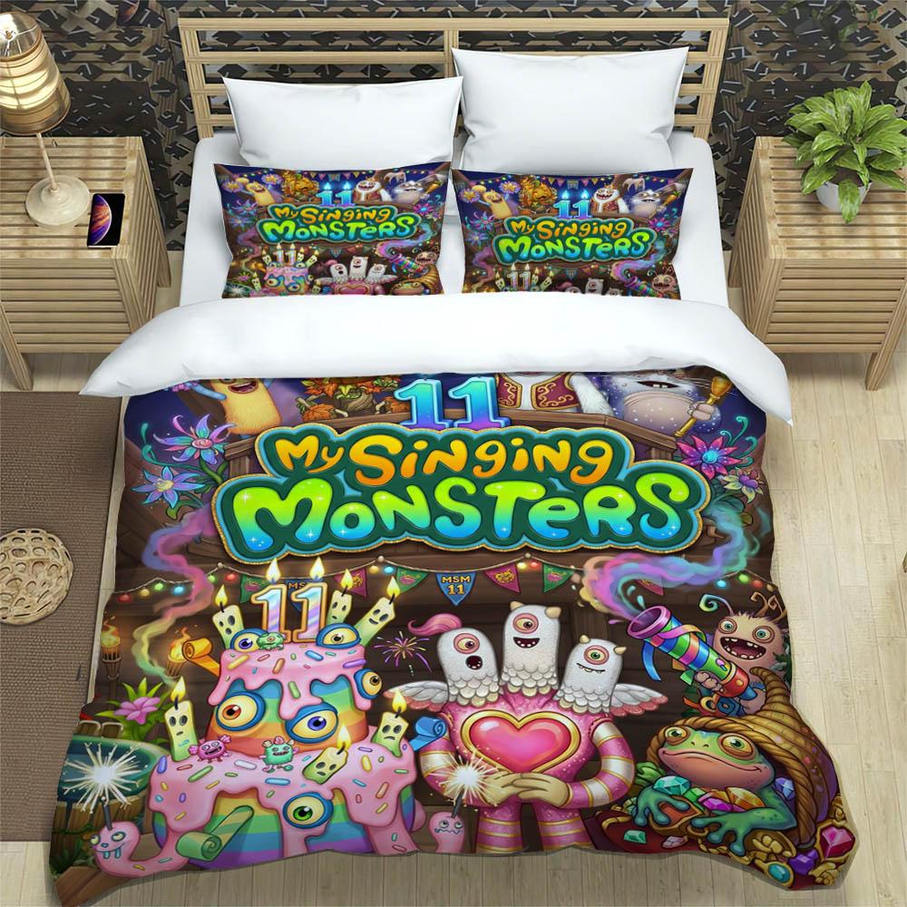 M-My Singing Monsters printed Bedding Sets exquisite bed supplies set duvet cover comforter set bedding set luxury birthday gift