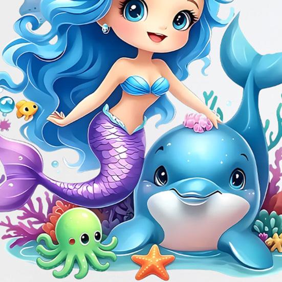 Toilet Sticker, Traceless Tear-Off Design Waterproof PVC Decal, Self-Adhesive Ocean Mermaid Pattern Bathroom Sticker with Dolphins Jellyfish Seahorses
