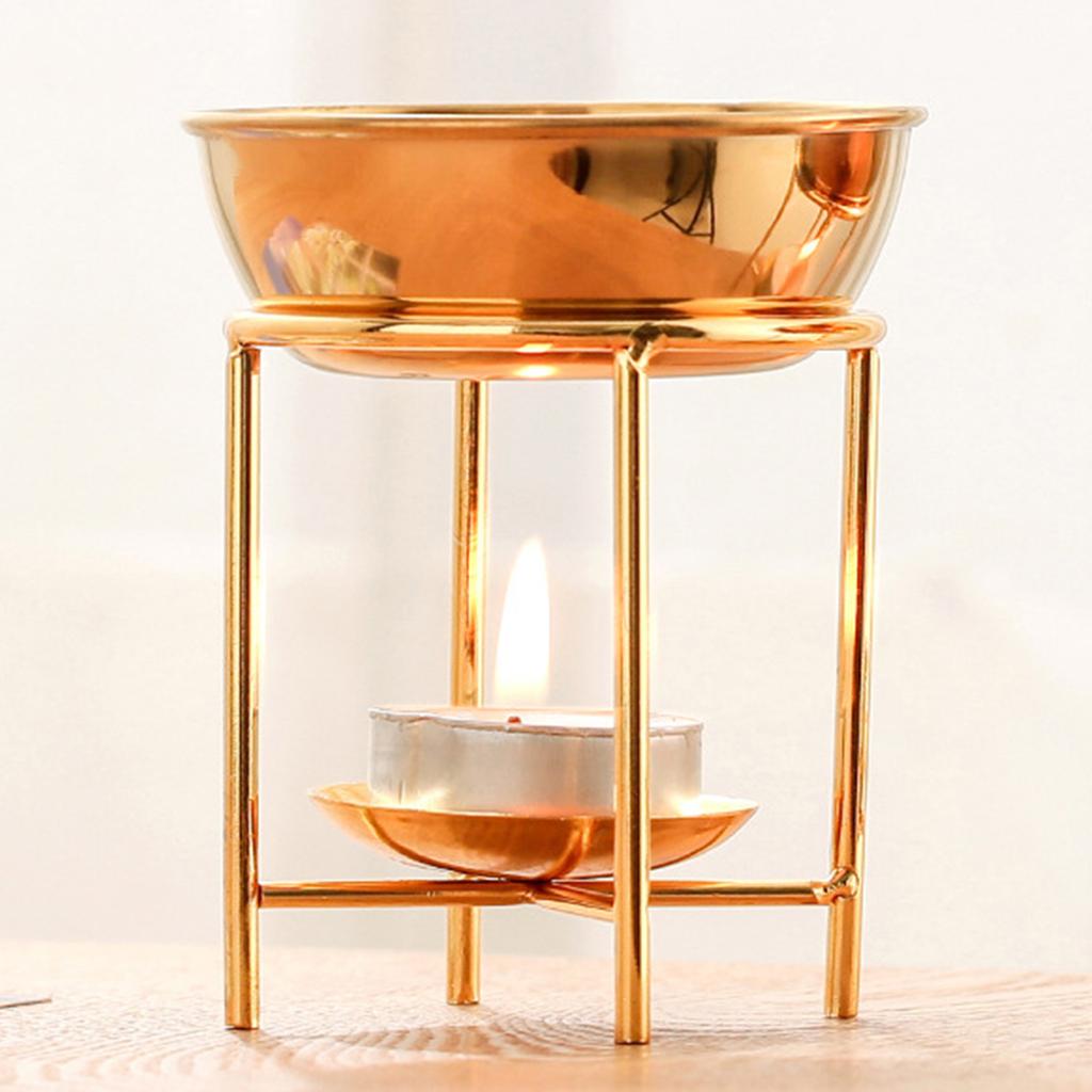 Элегантная металлическая аромалампа для эфирных масел, подсвечник для чайной свечи, просторные ароматерапевтические плавители, диффузор для релаксации