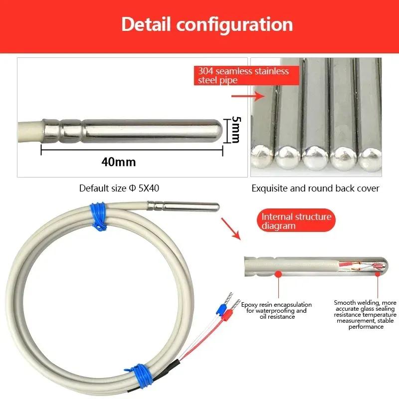 Sensor de Temperatura NTC Termistor 10K/50K/100K, Resistente al Agua y Aceite, Sonda de Precisión para Control Térmico Industria