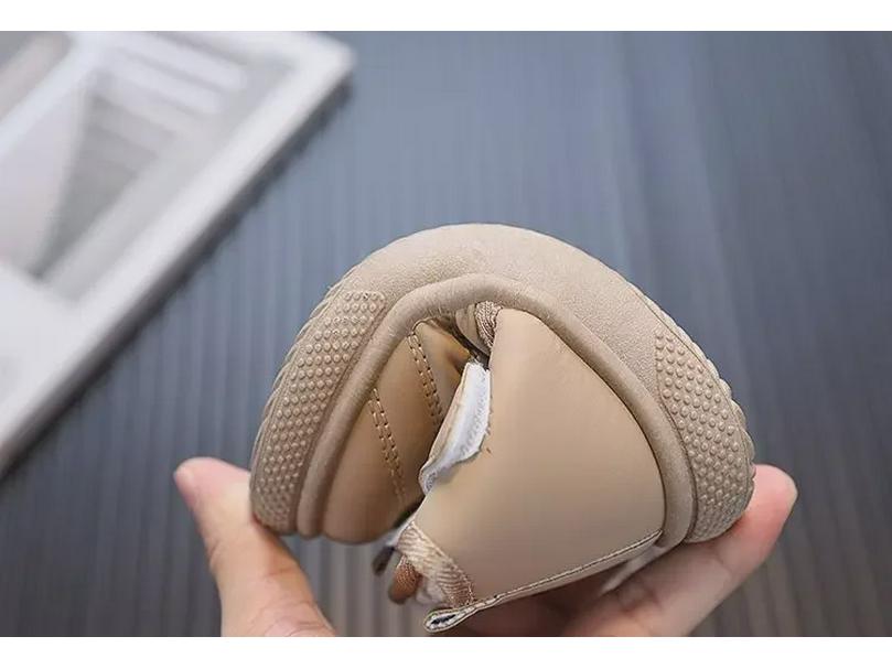 Boys' Winter Velvet-Lined Waterproof Leather Snow Boots with Soft Soles