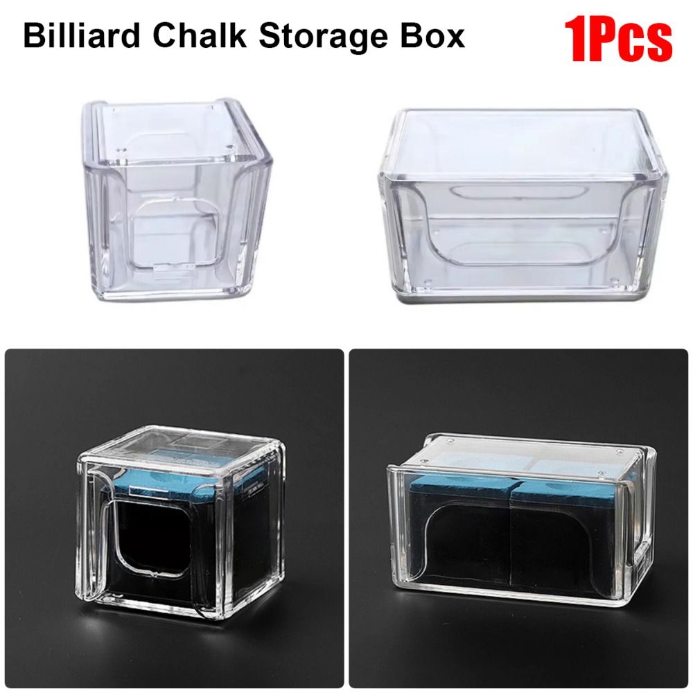 1Pcs Transparent Acrylic Box Plastic Billiard Accessory Durable Chalk Box  Snooker Pool