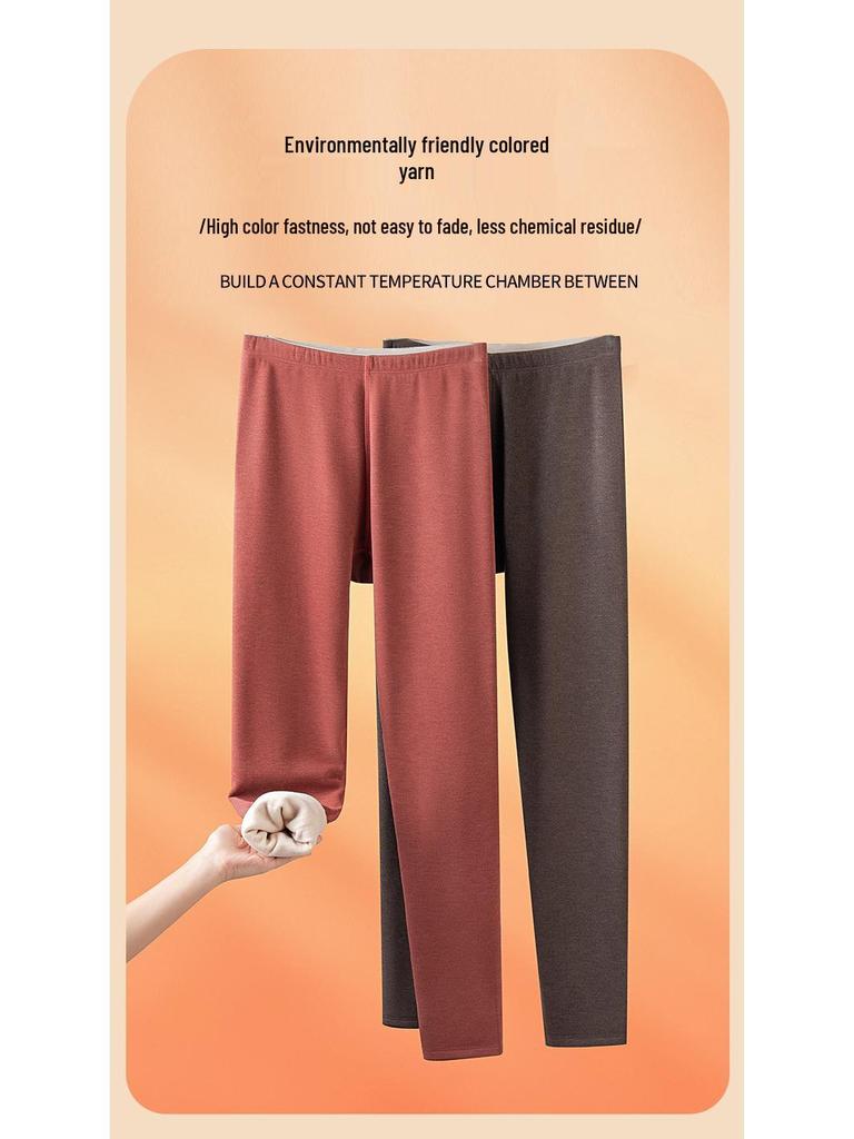 Очень теплые женские леггинсы на флисовой подкладке из шелковой шерсти для осени/зимы