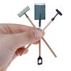 3Psc/Set Metal Garden Spade Rake Tools For Dolls House Miniatures Accessories