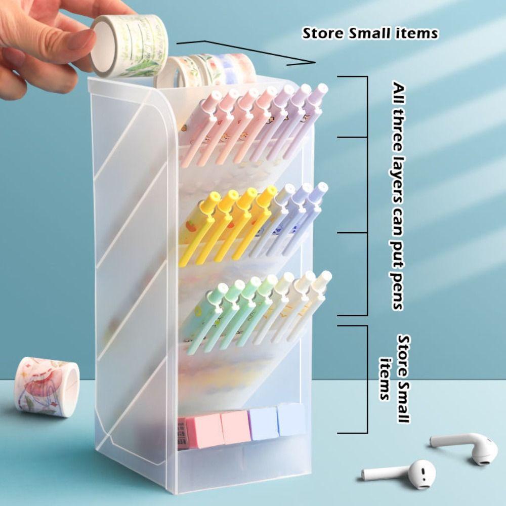 Пластиковый держатель для ручек Наклонного типа Ведерко для ручек Разных размеров Стенд для демонстрации канцелярских товаров Подарок