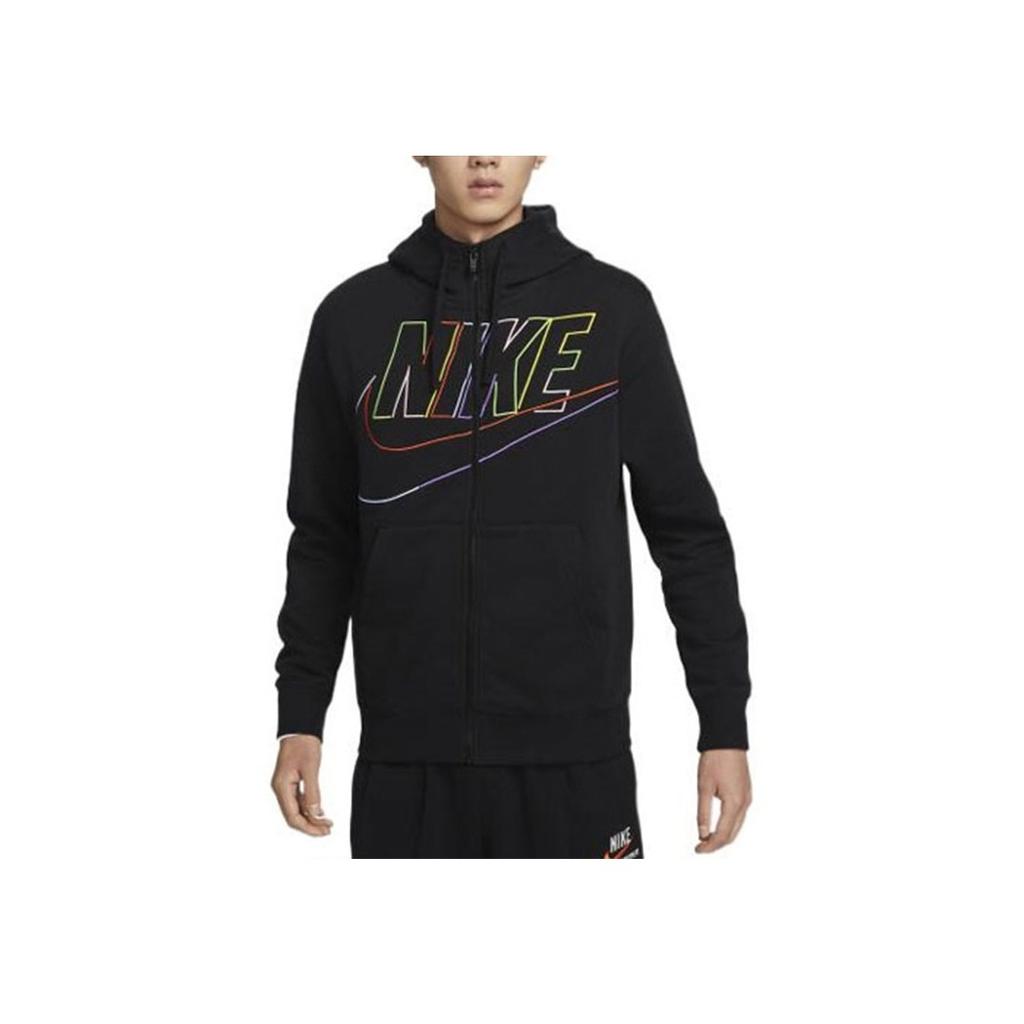 Nike Logo Embroidered Print Hooded Jacket Men Outerwear Black DX0536-010