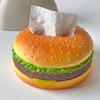Burger Tissue Box Large Capacity Realistic Looking Hamburger Tissue Storage Box Decorative Paper Towel Dispenser Office Desk Accessories