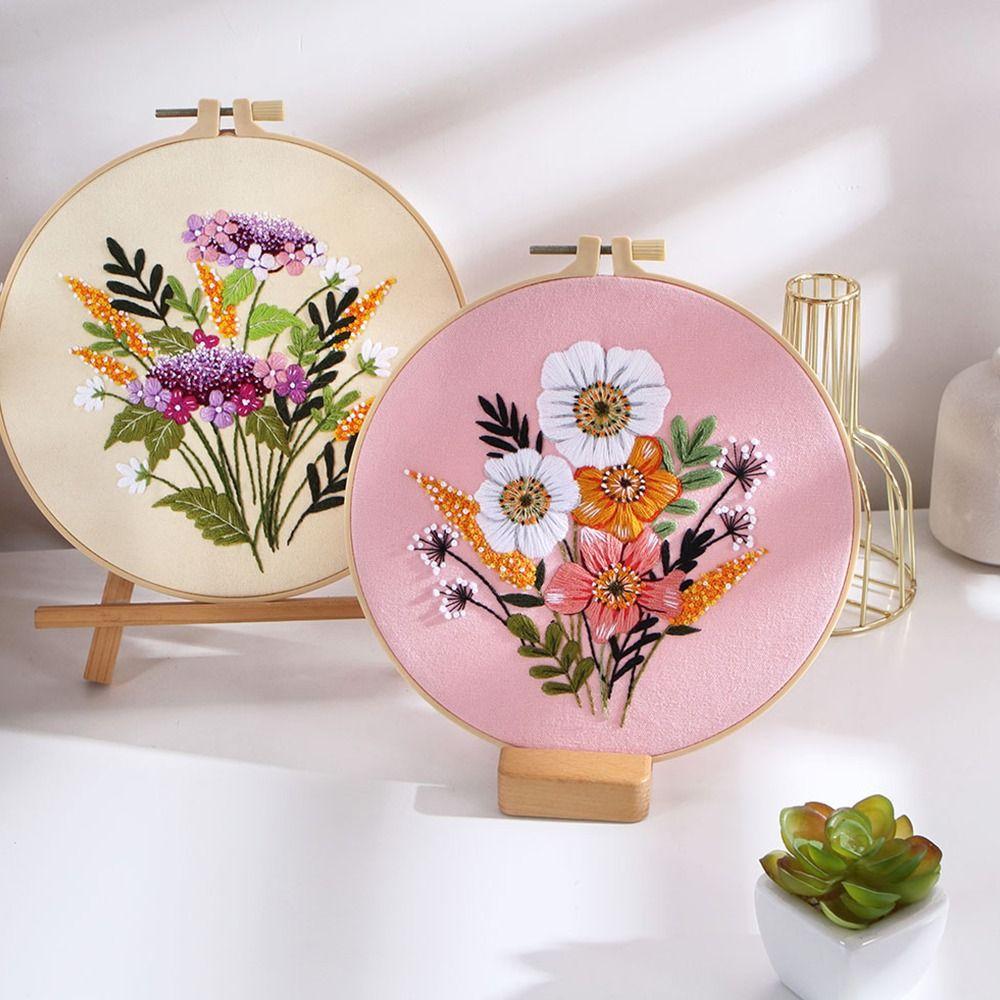 Needle Punch Embroidery Stitch Practice Kit Embroidery Hoop DIY Embroidery Kits For Beginners