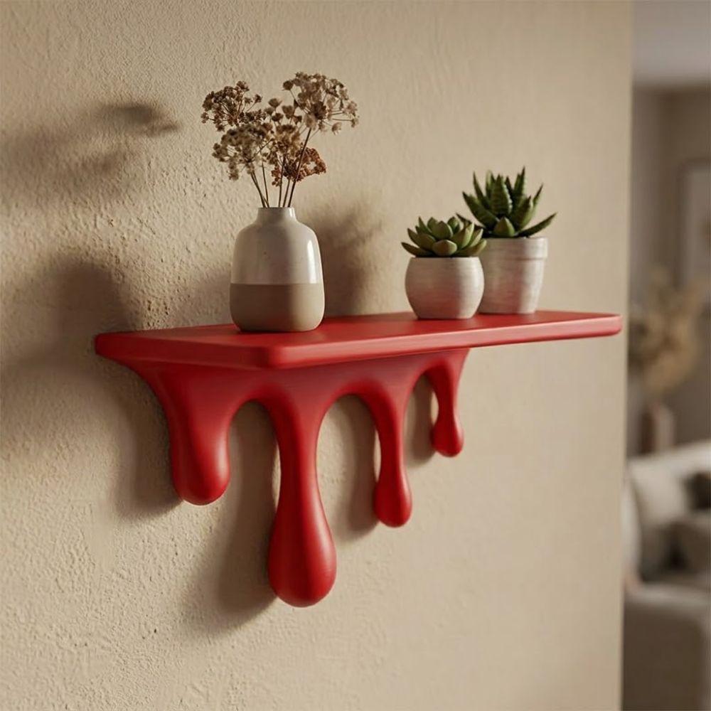 Plastic Melting Wall Shelf 3D Printed Wall Storage Rack Plants Display Stand Bathroom Decor