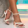 Летние босоножки с ремешком на щиколотке и жемчугом для женщин, сексуальные тонкие каблуки с острым носком, женские туфли для вечеринок, сандалии, большой размер 42