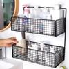 Хранение в ванной комнате Многофункциональные туалетные принадлежности Металлическое хранилище Неперфорированная полка для хранения Аксессуары для ванной Хранение на кухне