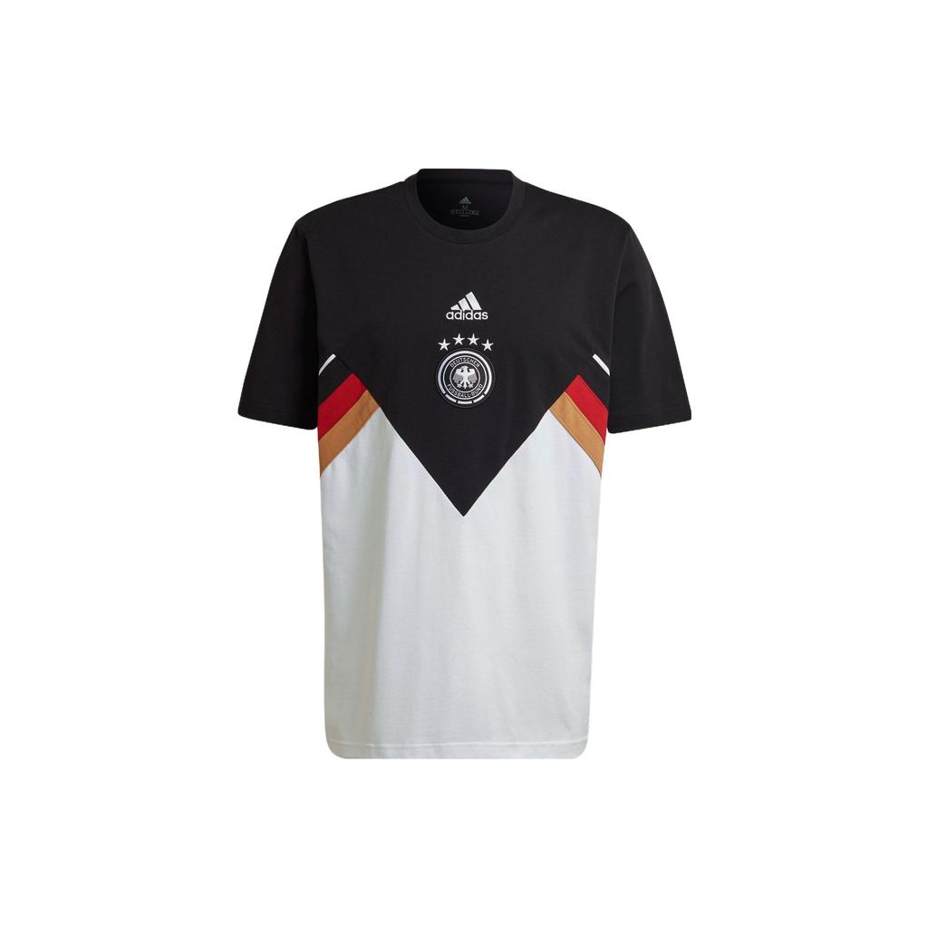 Adidas FW22 Colorblock Crew Neck Short Sleeve T-Shirt Men Tops Black HC1410