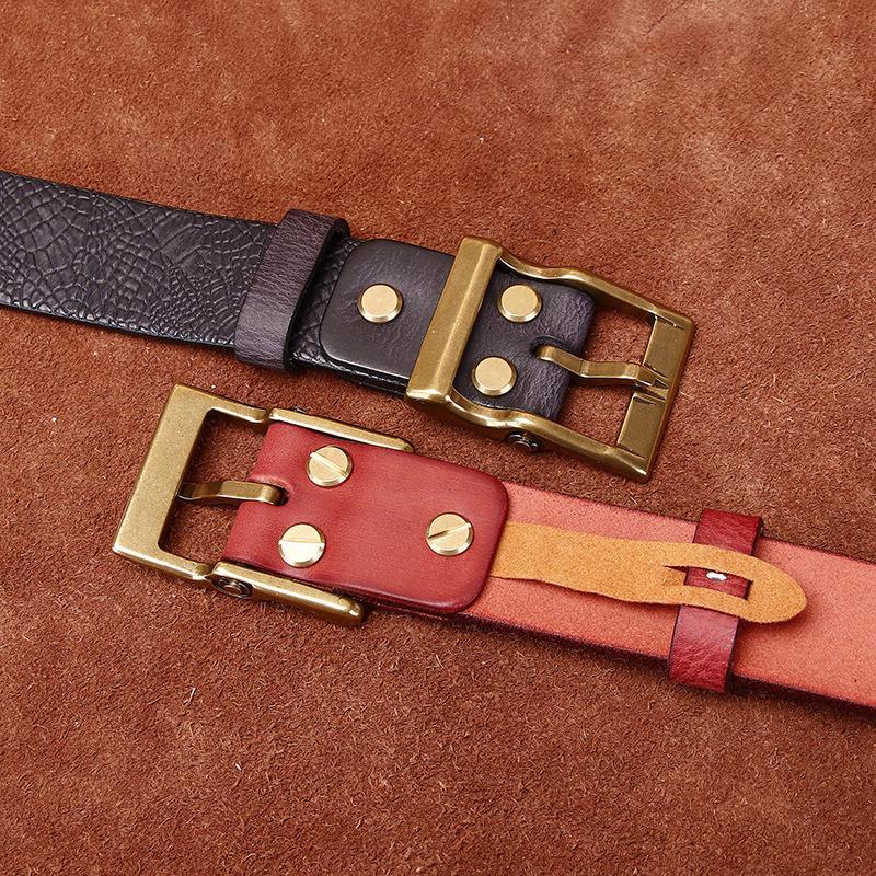 Ремень из натуральной кожи с тиснением в стиле ретро с рисунком чешуи дракона, первый слой, мужской, универсальный, повседневный, из натуральной кожи