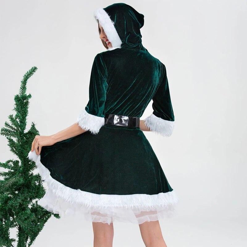 Мисс Клаус платье костюм женское рождественское нарядное праздничное платье сексуальные наряды Санта-Клауса толстовка Санта-Клаус Милая костюмы для косплея