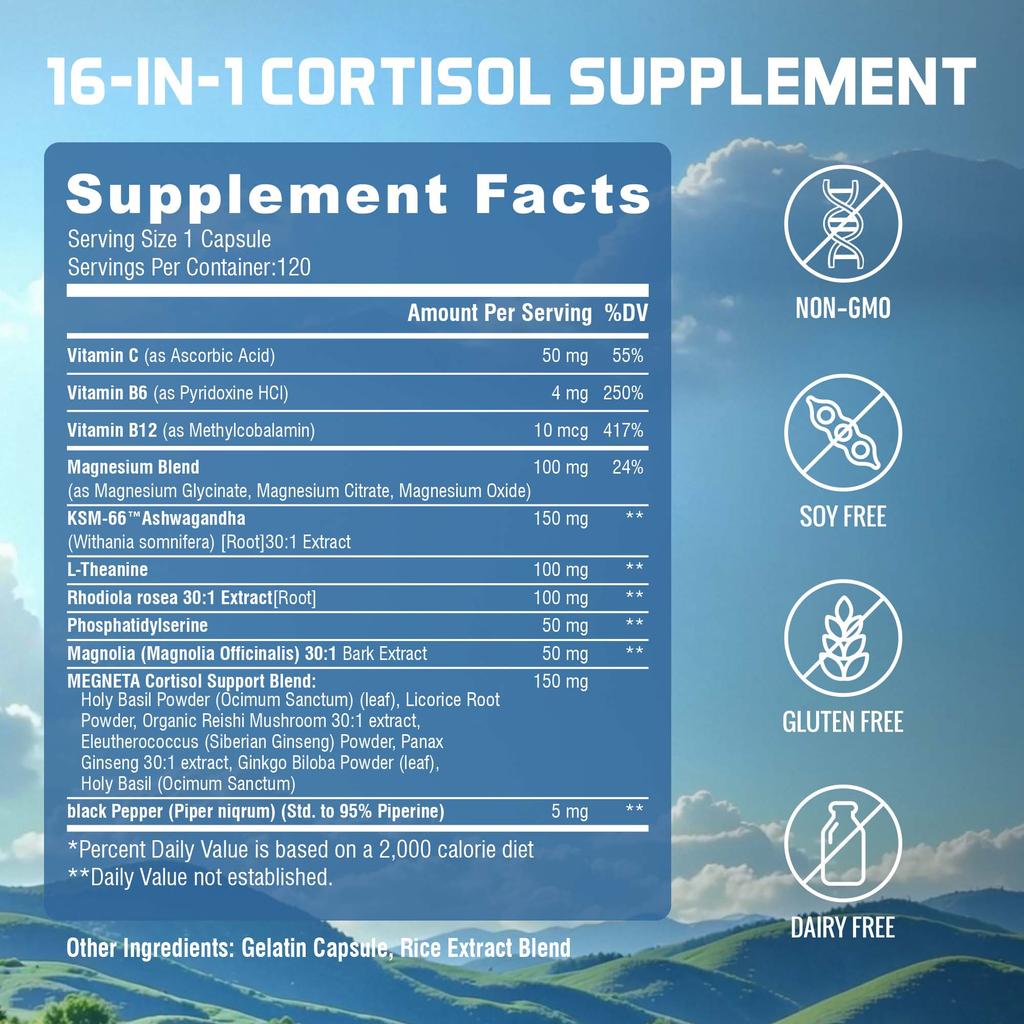 Pslalae cortisol capsules help manage cortisol levels, promote relaxation, calmness, and improve mental focus.